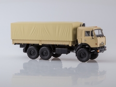 KAMAZ-43118 6x6 flatbed truck with awning beige 1:43 PAO KAMAZ