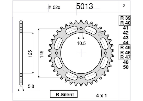 Звезда ведомая Ognibene 5013-R45 (JTR857.45)