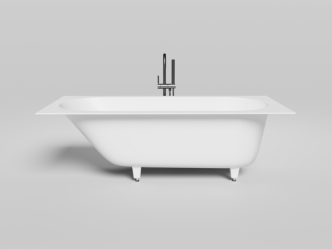 Salini 102312MF ORNELLA 180x80 Встраиваемая ванна с овальной чашей, регулируемые ножки, RAL полностью