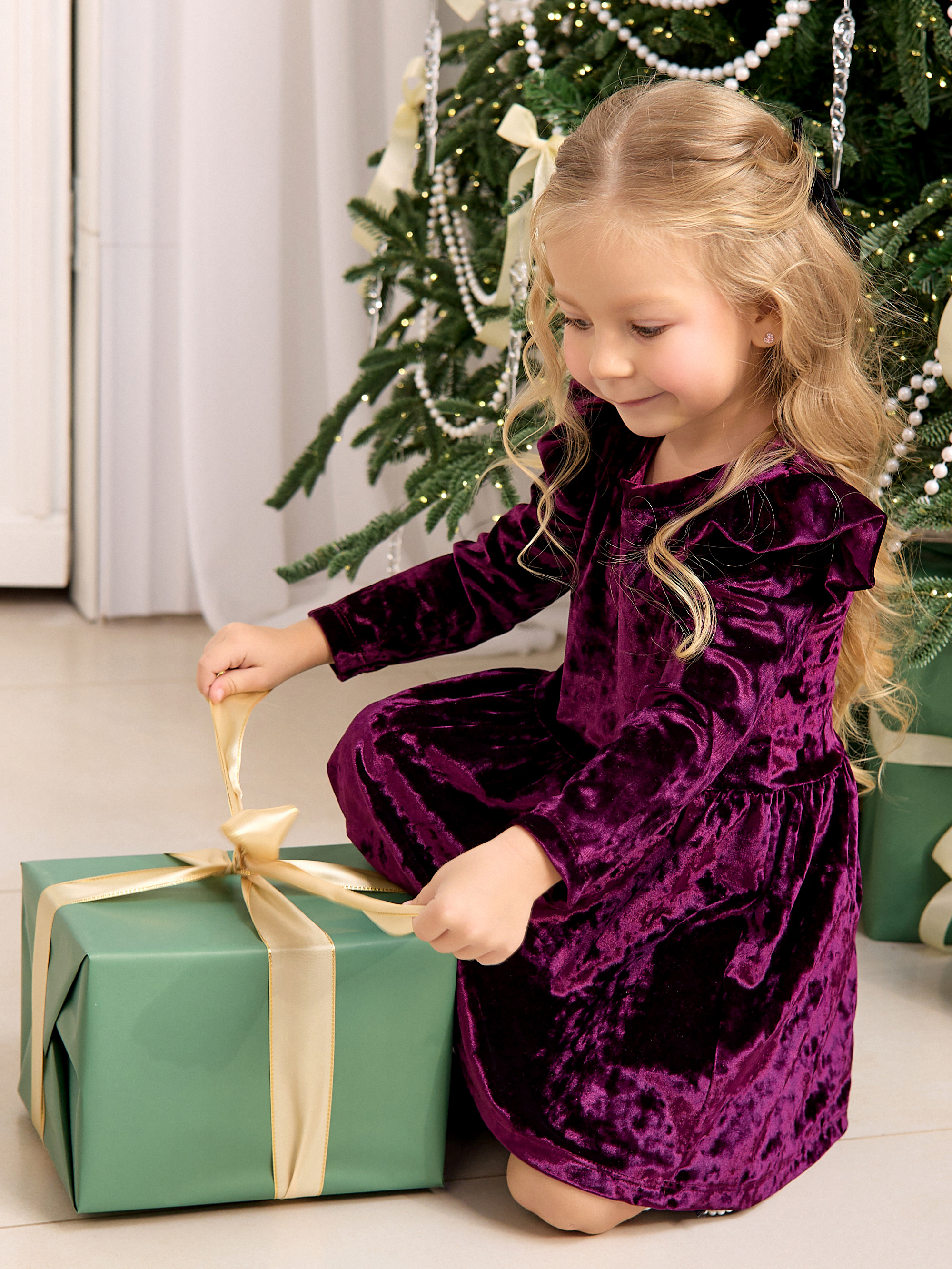 Платье Фея бархат слива