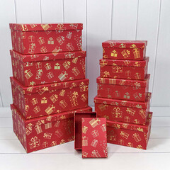 
          Коробка 34 х 26 х 15.3 см Набор 10 шт "Новый год" (Красный)