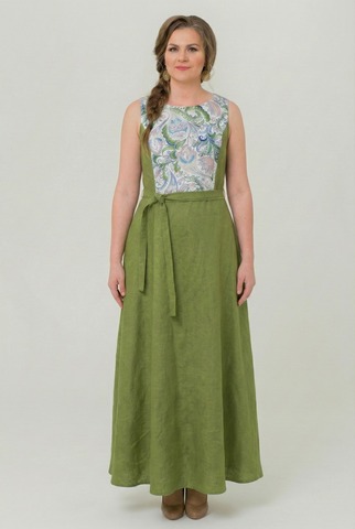 Платье с узором гжель