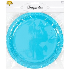 Тарелки однотонные, Голубой, 23 см, 6 шт.