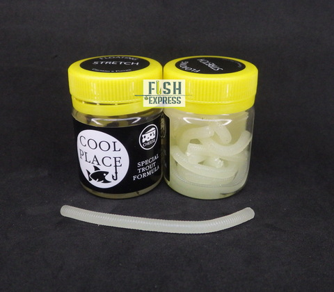 Форелевая приманка COOL PLACE Доширак  FLOATING STRETCH цвет GLOW светонакопительный( плавающая/ тянущаяся ) 85мм 12 шт в банке.