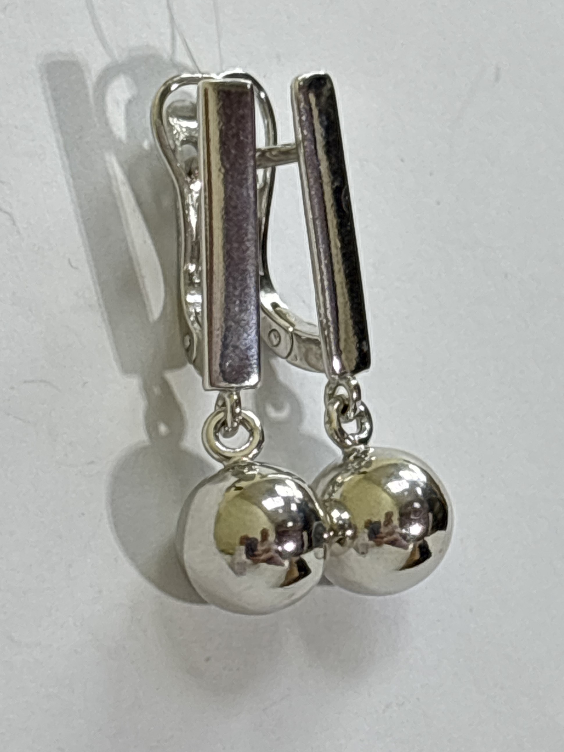 Шарики 1,0  (серьги из серебра)