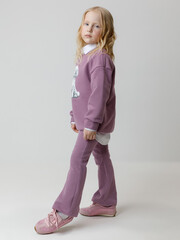 брюки  для девочки  КР 400871/лиловый 3220 к649
