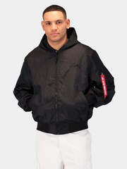 Бомбер Alpha Industries Logo L-2B Hooded Hunter Black (Черный)