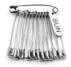 Булавки английские, №4, L 55 мм, SUN, 10х12 шт, пр-во Китай