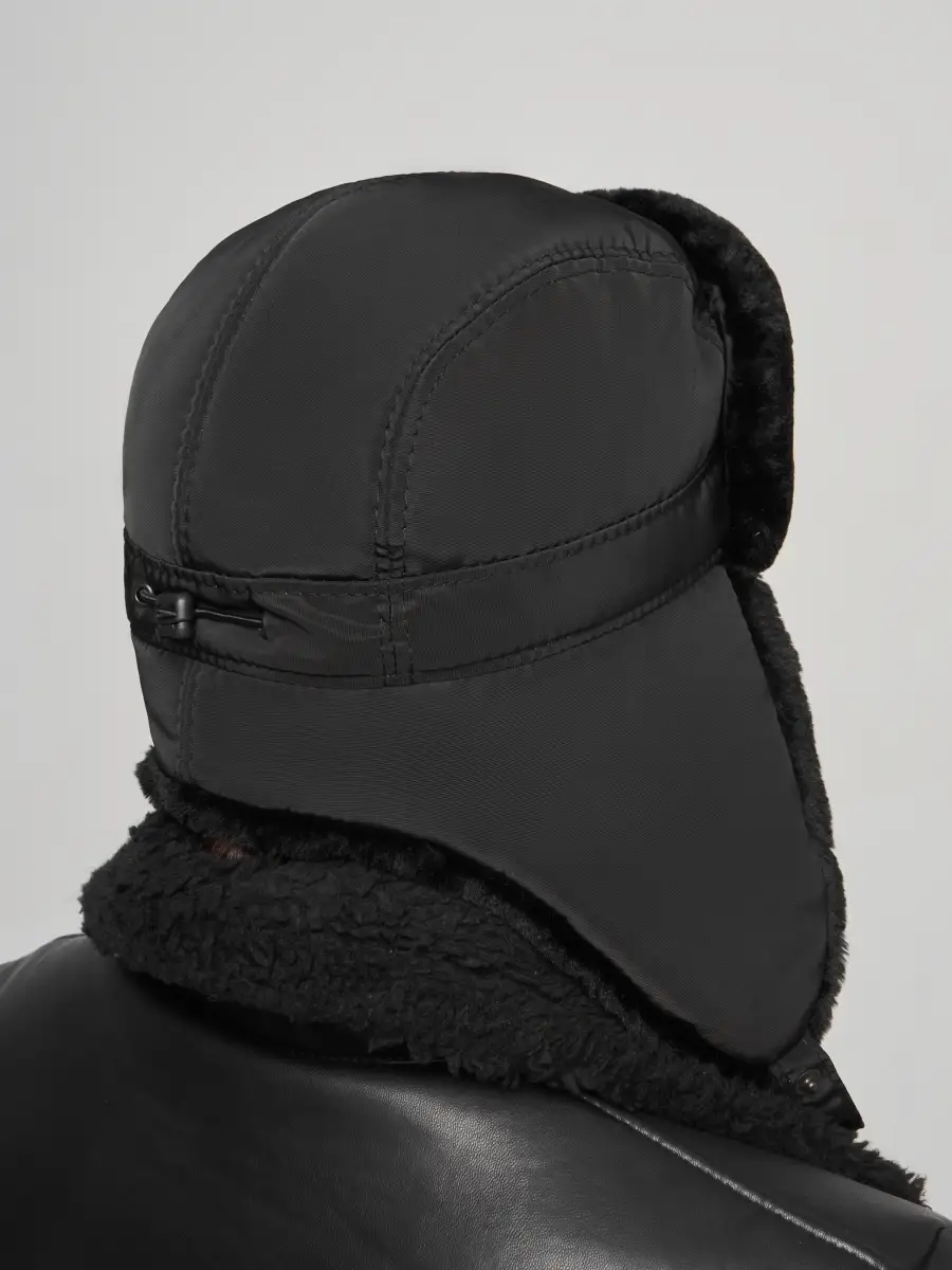 Шапка ушанка меховая теплая с флисом