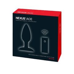 Чёрная вибровтулка NEXUS ACE MEDIUM с дистанционным управлением - 12 см. - 