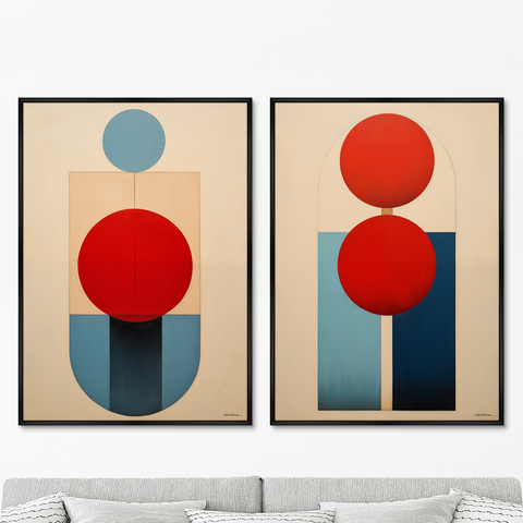 ArtNoMore - Набор из 2-х репродукций картин на холсте Vibrant colors and shapes, 2024г.