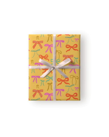 Упаковочная бумага, Праздничные бантики, 0,7*1 м, 1 лист