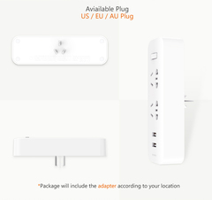 Разветвитель Xiaomi Mi Power Strip (2 розетки/2 USB) (белый)