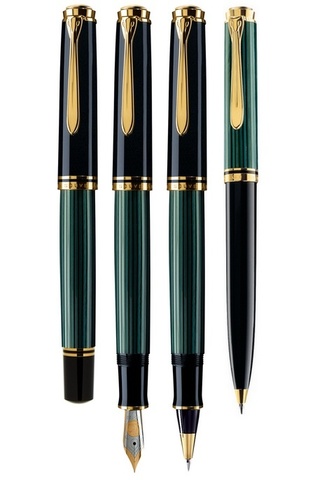 Ручка-роллер Pelikan Souverän® R600 Black Green GT (997569)