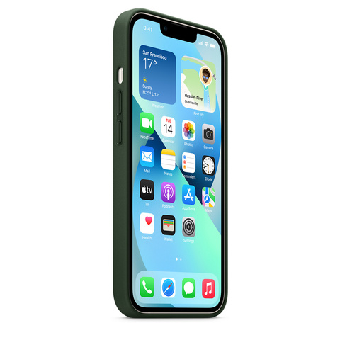 Чехол для  смартфона  Apple iPhone 13 Leather Case with MagSafe Sequoia Green( MM173ZM/A)