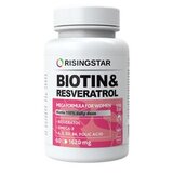Биотин и фолиевая кислота с Омега-3, Biotin & resveratrol, Risingstar, 60 капсул 1