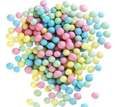 Шарики кранч матовые №100М 6-8мм желт,голуб,роз,изумруд 100 гр.