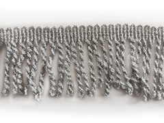 Бахрома  витая металлизированная люрекс 5.5см серебро