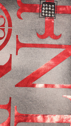 The Saints Sinphony | Футболка мужская LARGE WORDS SPIKE DETAIL IN RIPS Red TS2715 принт на спине