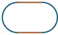 Стартовый набор Скоростной состав AVE 103 Renfe V, рельсы на подложке