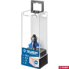 ЗУБР 25.4 x 11 мм, радиус 6.3 мм, фреза кромочная калевочная №1, Профессионал (28701-25.4)