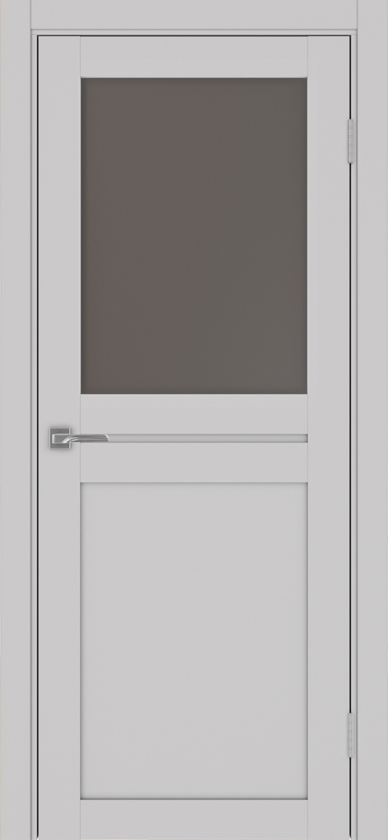 Дверь межкомнатная Оптима Порте Турин 520.211, цвет пепельный, экошпон, стекло бронза