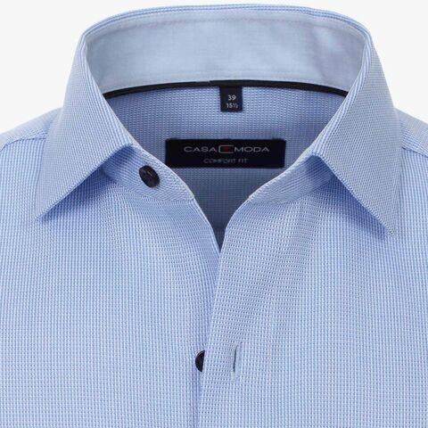 Сорочка мужская Casamoda Comfort Fit 393310700-100 из фактурной ткани голубая