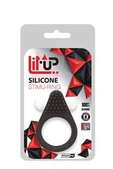 Чёрное эрекционное кольцо LIT-UP SILICONE STIMU RING 1 BLACK - 