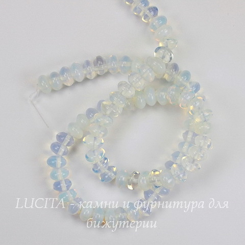 Бусина Лунный камень (искусств), рондель, 8х5 мм, нить