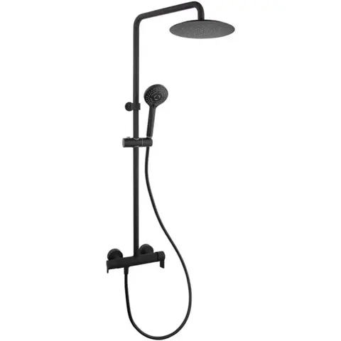 Ramon Soler 937802RP240NM Стойка с тропическим и ручным душем Чёрный