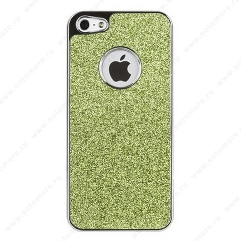 Накладка для iPhone SE/ 5s/ 5C/ 5 с блестками зеленая