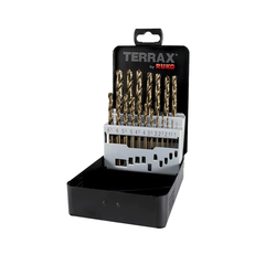 Набор сверл по металлу 1-10мм 19шт DIN338 HSSE-Co5 Terrax by Ruko A215214