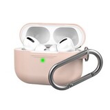 Силиконовый чехол Hang Silicon case LE с карабином для AirPods Pro (Розовый песок / pink sand)
