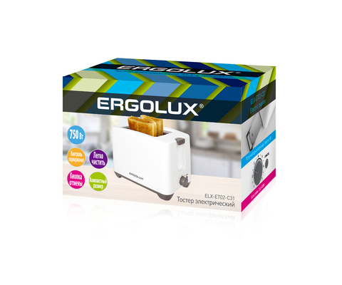 Тостер Ergolux ELX-ET02-C31 белый/серый