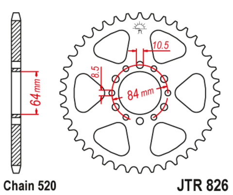 Звезда ведомая для мотоцикла JTR826.47