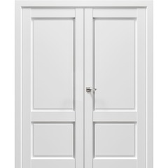 Купить Двустворчатая дверь экошпон Сицилия 90001 снежная королева глухая