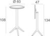 Стол пластиковый барный складной Siesta Contract Sky Folding Bar Table 60, бежевый