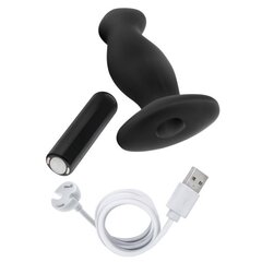 Черный анальный вибромассажёр Silicone Vibrating Prostate Massager 02 - 10,8 см. - 