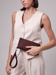 Клатч кожаный бордо