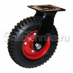 Большегрузная поворотная колесная опора PRS 250 (250 мм), литая резина с протектором