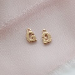 Буква G, позолота, 8 мм, 1 шт, П733