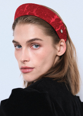 Кокошник из красного жаккарда