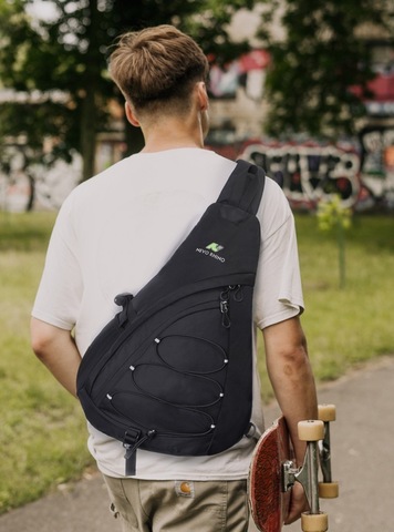 Картинка рюкзак однолямочный Nevo Rhino 9070 Black - 9
