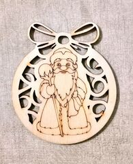 Деревянное ёлочное украшение "Дед Мороз"