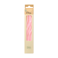 Свечи Коктейльные, Волна, с держателями, Люкс, Розовый, 0,4*13 + 3 см, 6 шт.