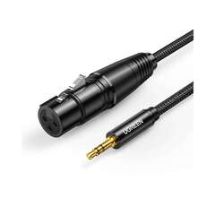 Кабель UGREEN AV182 (20244) 3.5mm Three-Pole Male to XLR Female Audio Cable. Длина: 2м. Цвет: черный