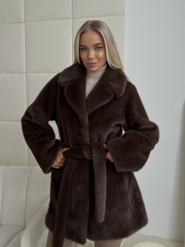 Шуба Lux миди горький шоколад
