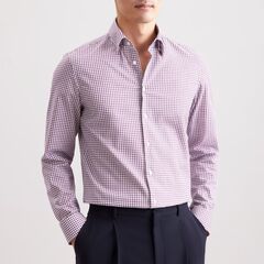 Сорочка мужская Seidensticker Slim Fit 01.845643-87 в бордовую клеточку