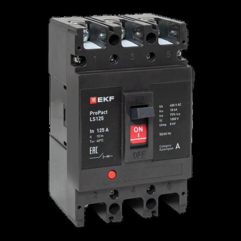 Выключатель автоматический в литом корпусе ProPact LS125 160А 3P 18кА EKF