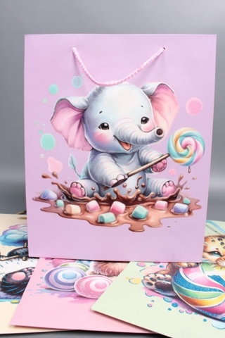 Пакет подарочный M вертикальный, Карамельки, МИКС, 26*32*12 см (Д*В*Ш), 1 шт.